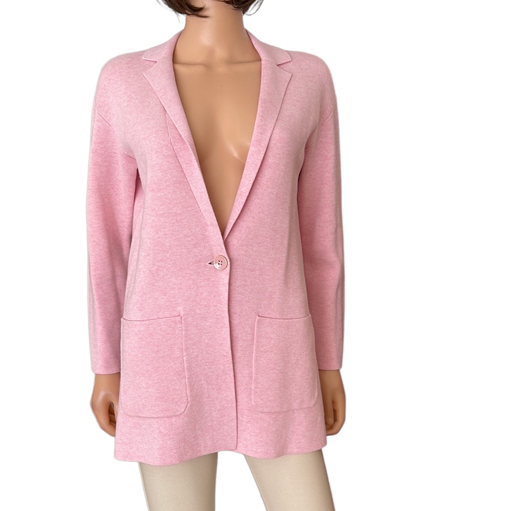 Nwot Talbots Pink Double-Faced Sweater Blazer